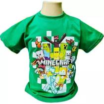 Camiseta camisa blusa infantil Minecraft menino personagem jogo 100% algodao Camiseta camisa blusa infantil Minecraft menino personagem jogo 100% algodao