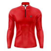 Camiseta Camisa Blusa Pesca Básica Com Proteção Solar Vermelha