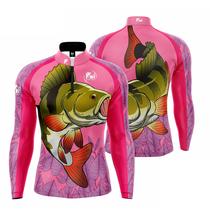 Camiseta Camisa Blusa Pesca Peixe Perca Com Proteção Uv50