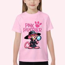 Camiseta camisa blusa tshirt estampada pantera cor de rosa desenho antigo moda infantil juvenil