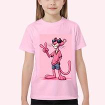 Camiseta camisa blusa tshirt estampada pantera cor de rosa desenho antigo moda infantil juvenil