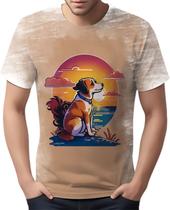 Camiseta Camisa Cachorrinho Legal no Por do Sol Good Vibes 1