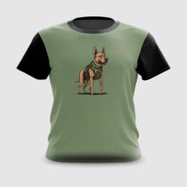 Camiseta Camisa Cão Soldado Exército