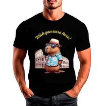 Camiseta Camisa Capivara De Chapéu E Óculos.