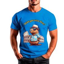 Camiseta Camisa Capivara De Chapéu E Óculos.