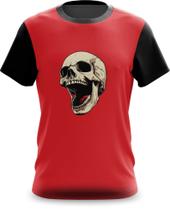 Camiseta Camisa Caveira Assustadora Branca