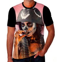 Camiseta Camisa Caveira Mexicana Masculina Femenina Tatoo 11_x000D_