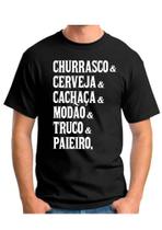 Camiseta camisa churrasco cerveja cachaça modão truco