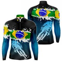 Camiseta Camisa Ciclismo Bike Bicicleta Brasil Proteção Uv50
