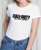 Camiseta Camisa de Algodão Adulto Masculina Feminina Gamer Jogo Call of Dut y Black Ops MD1