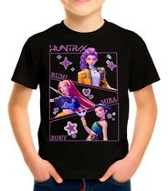 Camiseta Camisa de Algodão Juvenil Infantil Menina Menino Huntrix Guerreiras do K-pop Md2