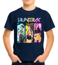 Camiseta Camisa de Algodão Juvenil Infantil Menina Menino Huntrix Guerreiras do K-pop Md3