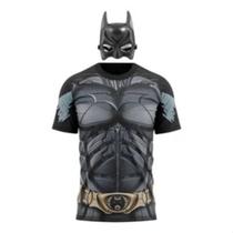 Camiseta Camisa Dry fit Batman Adulta Com Máscara