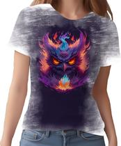 Camiseta Camisa Estampada Coruja Fogo Ilustração Moda 2