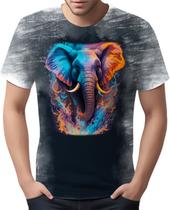 Camiseta Camisa Estampada Elefante Fogo Ilustração Moda 3 Camiseta Camisa Estampada Elefante Fogo Ilustração Moda 3