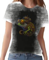 Camiseta Camisa Estampada Steampunk Camaleão Tecnovapor 2