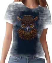 Camiseta Camisa Estampada Steampunk Coruja Tecnovapor 1 Camiseta Camisa Estampada Steampunk Coruja Tecnovapor 1