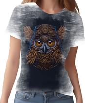 Camiseta Camisa Estampada Steampunk Coruja Tecnovapor 2 Camiseta Camisa Estampada Steampunk Coruja Tecnovapor 2