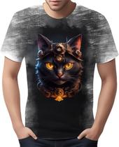 Camiseta Camisa Estampada Steampunk Gato Face Tecnovapor 2