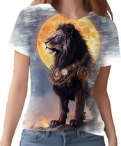 Camiseta Camisa Estampada Steampunk Leão Tecnovapor 1