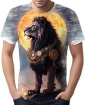 Camiseta Camisa Estampada Steampunk Leão Tecnovapor 2 Camiseta Camisa Estampada Steampunk Leão Tecnovapor 2