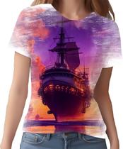 Camiseta Camisa Estampada Steampunk Navio Embarcação HD 2