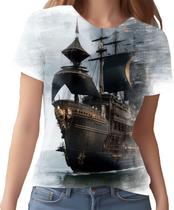 Camiseta Camisa Estampada Steampunk Navio Embarcação HD 3