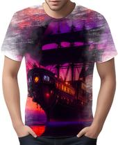 Camiseta Camisa Estampada Steampunk Navio Embarcação HD 5 Camiseta Camisa Estampada Steampunk Navio Embarcação HD 5