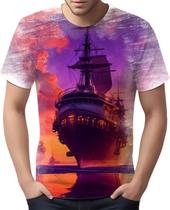 Camiseta Camisa Estampada Steampunk Navio Embarcação HD 6