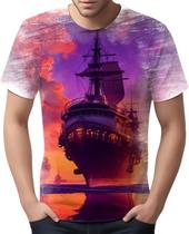 Camiseta Camisa Estampada Steampunk Navio Embarcação HD 6 Camiseta Camisa Estampada Steampunk Navio Embarcação HD 6