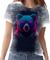 Camiseta Camisa Estampada T-shirt Face Urso Neon Moda 2 Camiseta Camisa Estampada T-shirt Face Urso Neon Moda 2