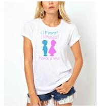 Camiseta camisa feminina chá revelação bebê mamãe já ama