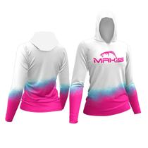 Camiseta Camisa Feminina Pesca Ventus Pink Capuz Punho Luva Camiseta Camisa Feminina Pesca Ventus Pink Capuz Punho Luva