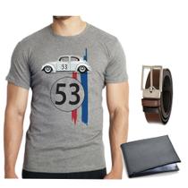 Camiseta camisa fusca 53 herbie cinto carteira dia dos pais