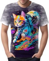 Camiseta Camisa Galaxias Gato Astronauta Fofo Marte Lua 1