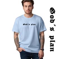 Camiseta Camisa Gods Plan Tumblr Casual Letra Carta Camisa Premium 100% Algodão