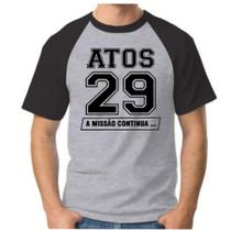 Camiseta camisa gospel atos 29 missão continua cristã plus size Camiseta camisa gospel atos 29 missão continua cristã plus size