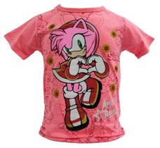 Camiseta Camisa Infantil Amy Rose Algodão Alta Qualidade