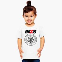 Camiseta camisa infantil INXS, banda rock, pop anos 80, estampa exclusiva