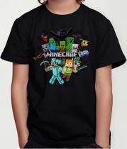 Camiseta Camisa Infantil Juvenil Menina Menino Gamer Blocos Mine Roupa Craft MD1