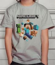 Camiseta Camisa Infantil Juvenil Menina Menino Gamer Blocos Mine Roupa Craft MD2