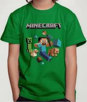 Camiseta Camisa Infantil Juvenil Menina Menino Gamer Blocos Mine Roupa Craft MD2