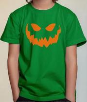 Camiseta Camisa Infantil Juvenil Menino Menina Dia das Bruxas Halloween Sorriso Abóbora Md7