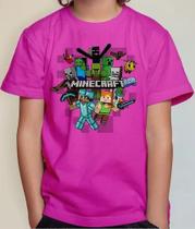Camiseta Camisa Infantil Juvenil Menino Menina Gamer Blocos Mine Roupa Craft MD1