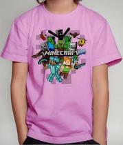 Camiseta Camisa Infantil Juvenil Menino Menina Gamer Blocos Mine Roupa Craft MD1