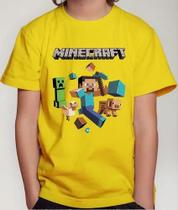 Camiseta Camisa Infantil Juvenil Menino Menina Gamer Blocos Mine Roupa Craft MD2