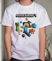 Camiseta Camisa Infantil Juvenil Menino Menina Gamer Blocos Mine Roupa Craft MD2