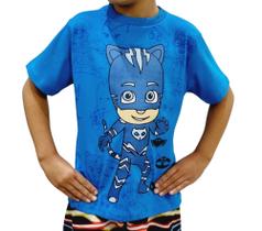 Camiseta Camisa Infantil Menino Gato Algodão Alta Qualidade