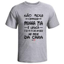 Camiseta camisa infantil unissex dinda tia louca titia madrinha