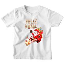 Camiseta camisa infantil unissex feliz natal papai noel festa